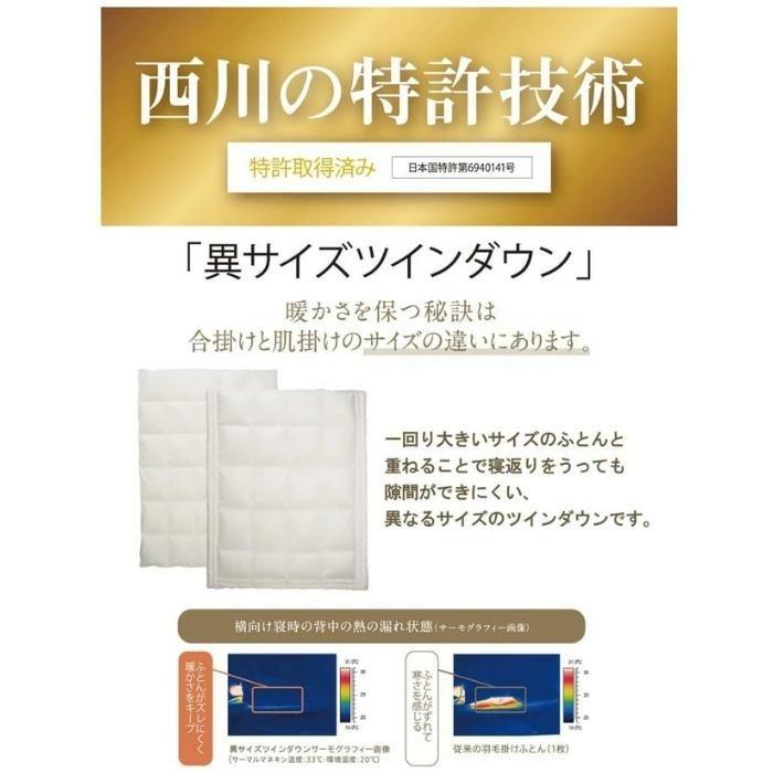 西川（nishikawa） 東京西川 ツインダウン ロシアホワイトグース 羽毛