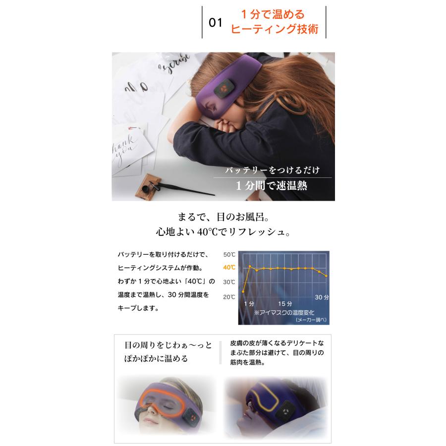 【24時間限定 2000円OFFクーポン】ホットアイマスク 仮眠 アイマスク 快眠 リラックス 目元温め 充電式 洗濯可 光遮断 Dreamlight HEAT ドリームライトヒート |  | 03