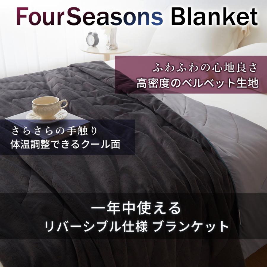 【24時間限定2000円OFFクーポン】毛布 ブランケット リバーシブル 冷感 一年中使える 接触冷感 フォーシーズン オールシーズン 通年 2way FourSeasonsBlanket |  | 01