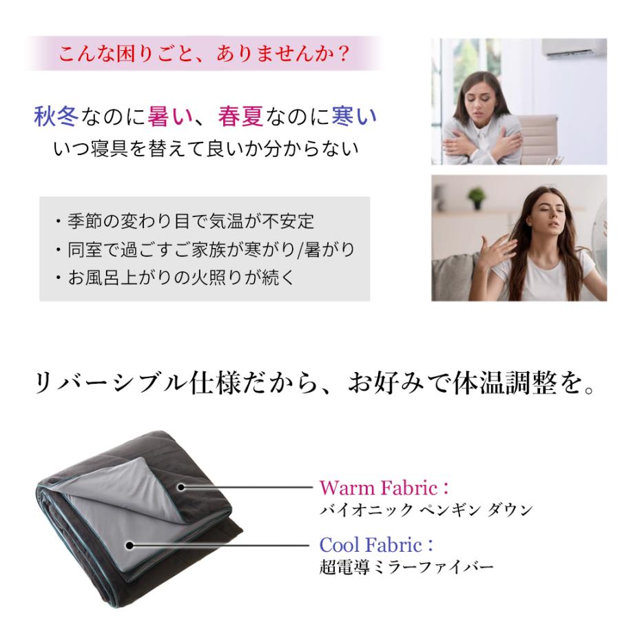 【24時間限定2000円OFFクーポン】毛布 ブランケット リバーシブル 冷感 一年中使える 接触冷感 フォーシーズン オールシーズン 通年 2way FourSeasonsBlanket |  | 02