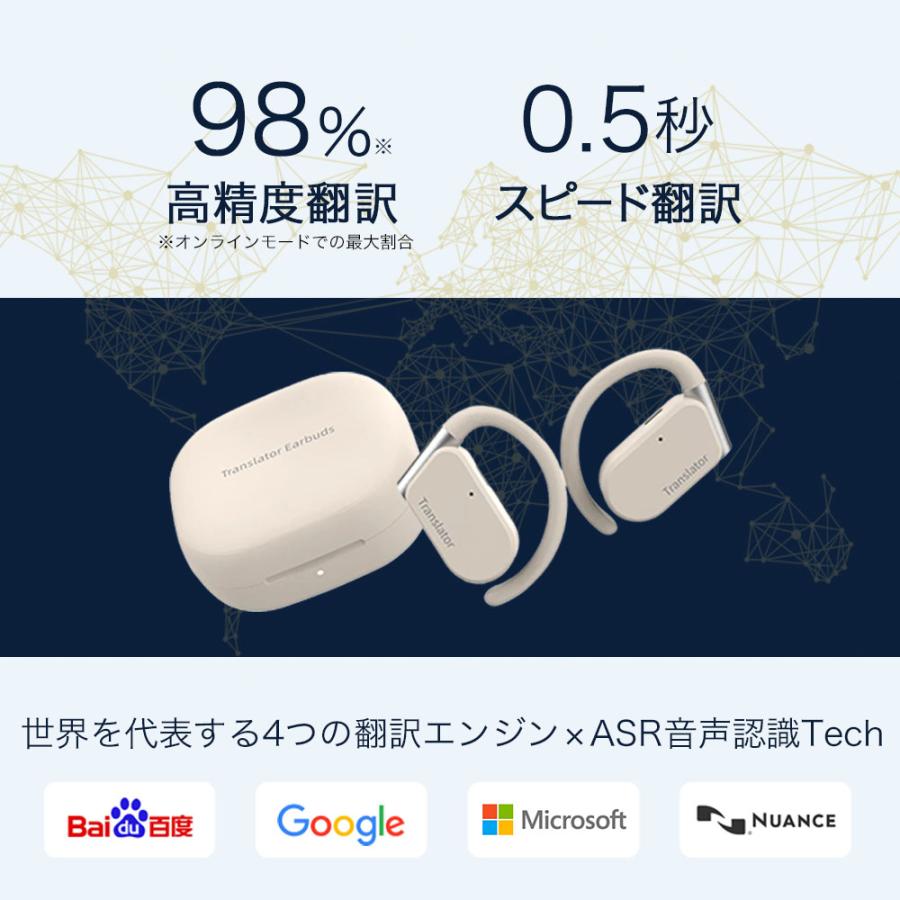 【爆買WEEK 15%OFFクーポン配布中】翻訳機 翻訳イヤホン オフライン イヤホン ウーアスク Wooask M9 AI 翻訳 144ヶ国語対応 海外旅行 観光 ビジネス 英語 中国語 |  | 03