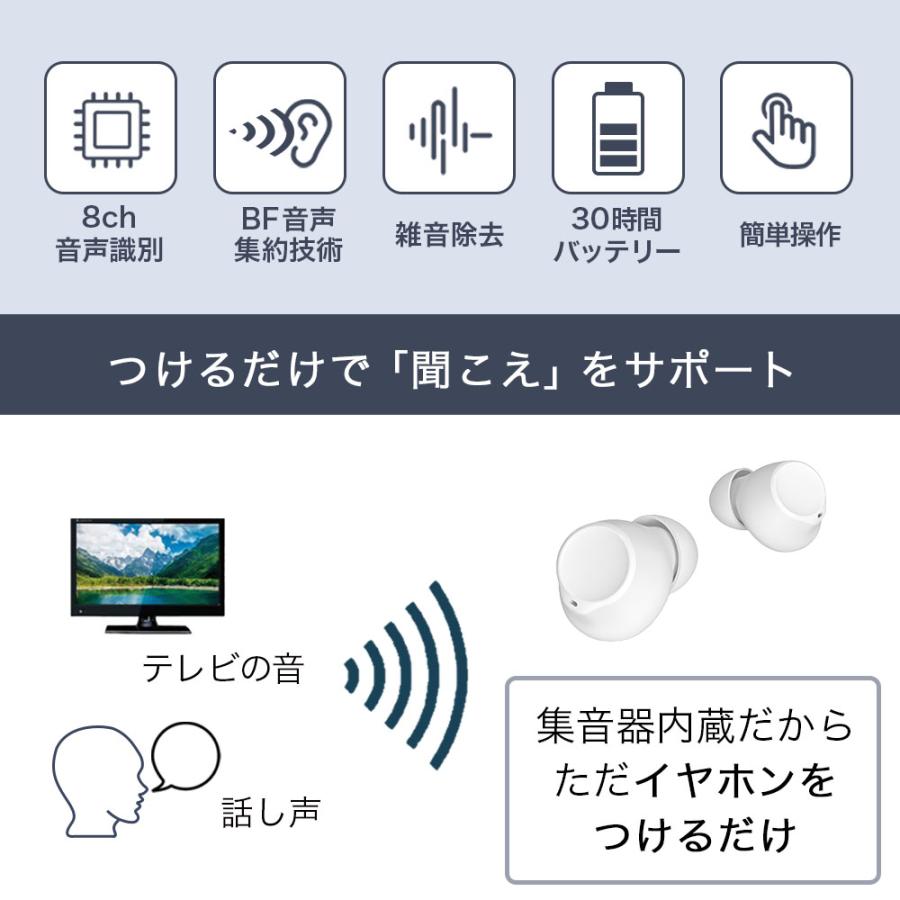 集音器内蔵 ワイヤレスイヤホン ワイヤレス イヤホン KIKOE Ear 高齢者 どこでも聞こえる 軽量 軽い コンパクト |  | 01
