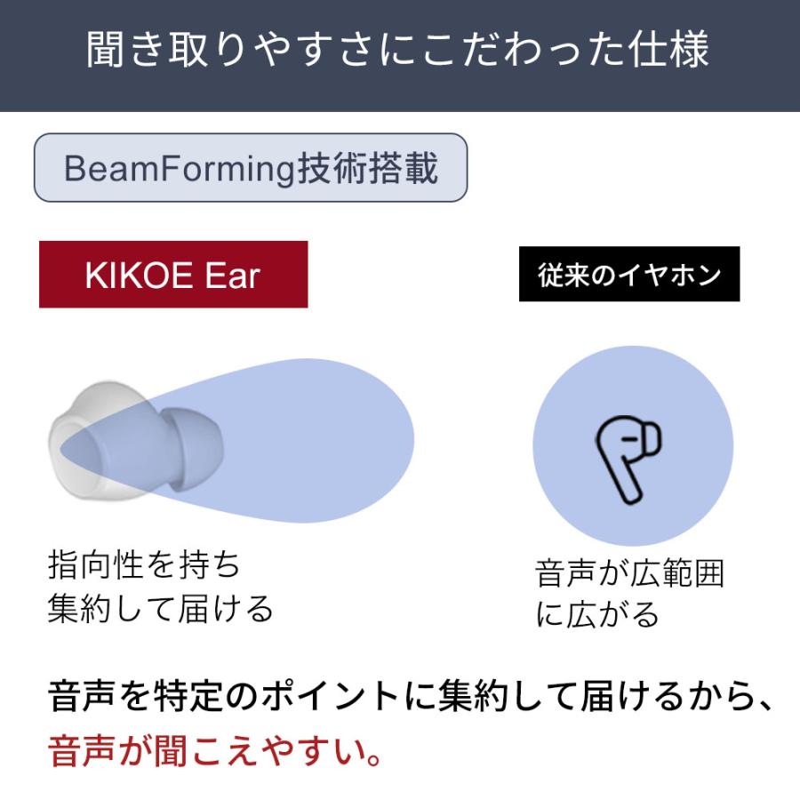 集音器内蔵 ワイヤレスイヤホン ワイヤレス イヤホン KIKOE Ear 高齢者 どこでも聞こえる 軽量 軽い コンパクト |  | 04