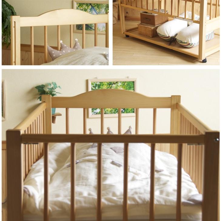 石崎家具 日本製 ベビーベッド「ツースライドベッド（B品