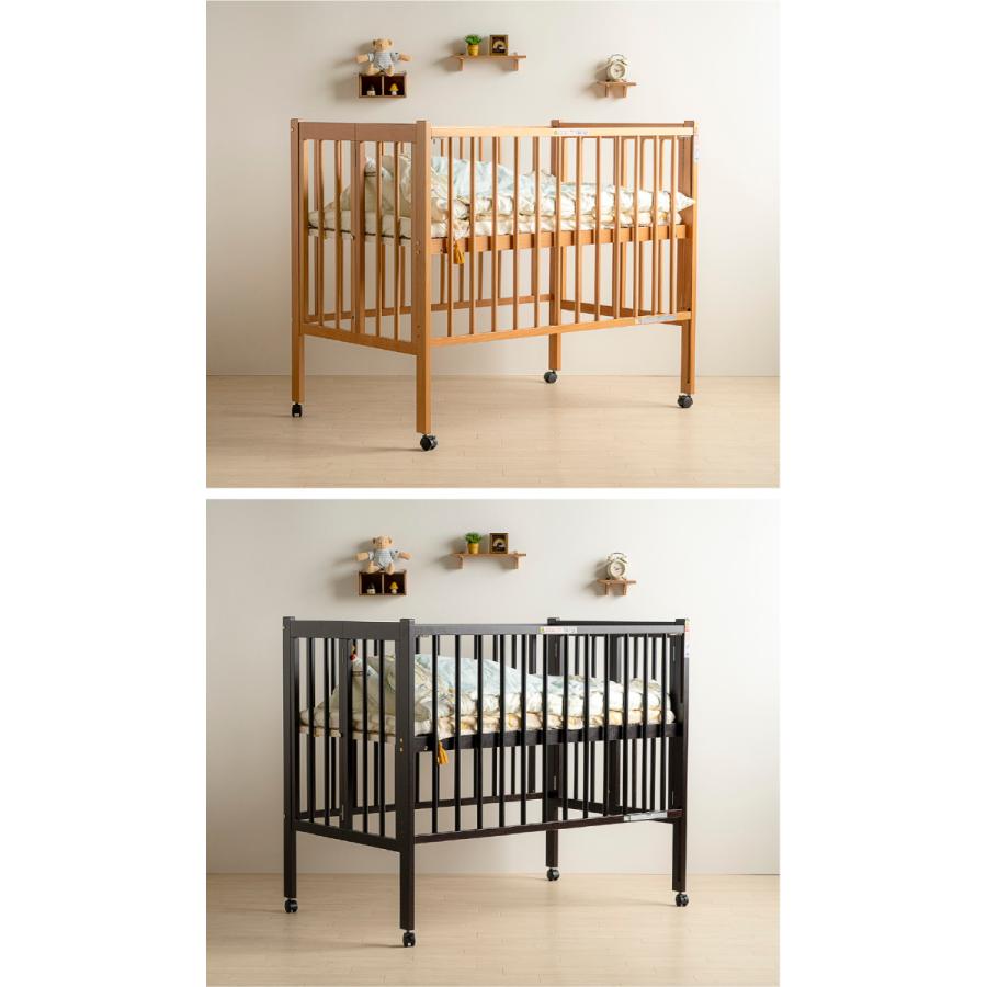 石崎家具 日本製ベビーベッド「ワンタッチハイベッド クール（B