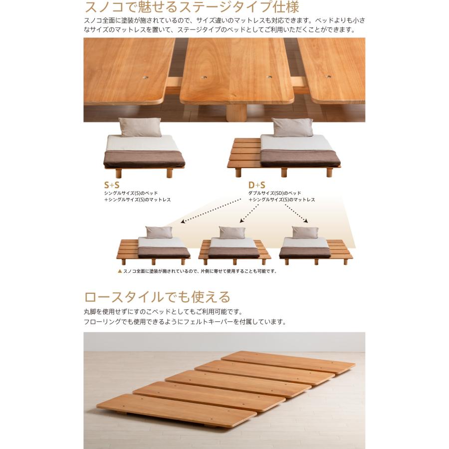 石崎家具 木製 ローベッドフレーム 「feel（フィール）」 すのこベッド