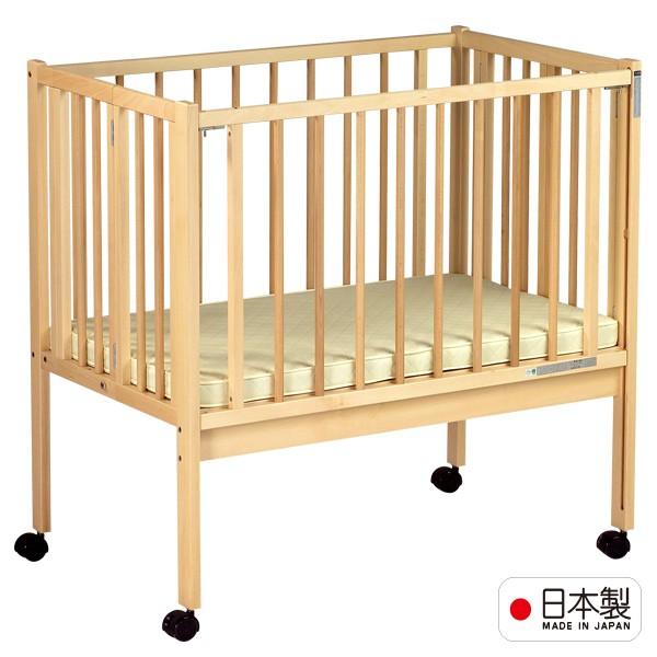 日本製 ベビーベッド「業務用 折りたたみベッド（マット付）」　折りたたみ　石崎家具