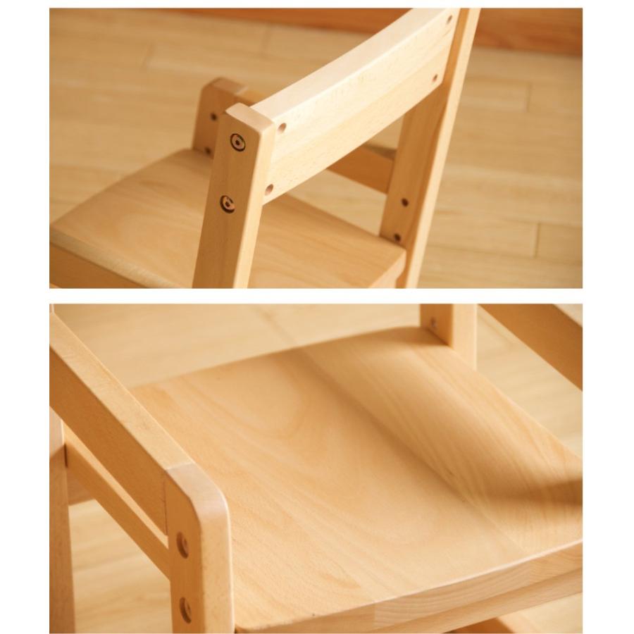 木製キッズテーブル + 木製キッズチェアmoi（モイ）NA（ナチュラル）　　　　　　　セット　椅子　イス　高さ調節　天然木　石崎家具 | 石崎家具 | 03