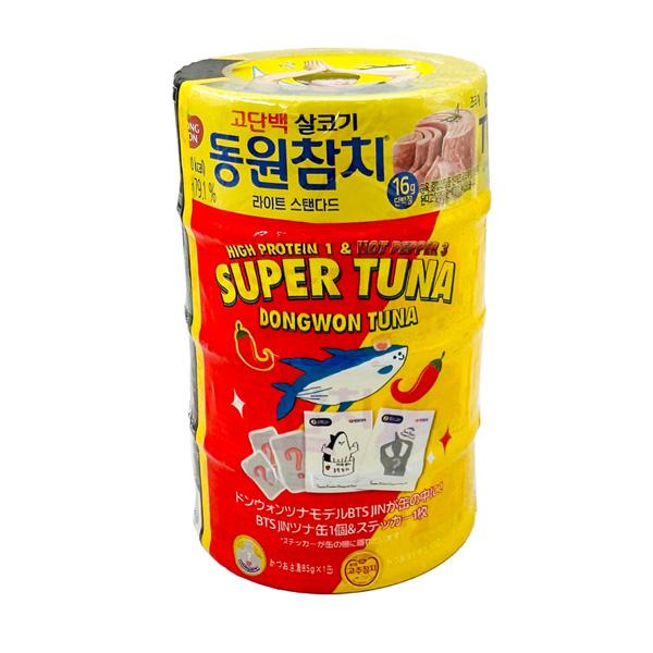 [東遠] ライトツナ BTS Jinバージョン1個 + 唐辛子ツナ3個 / 355g (ライトツナ BTS顔入り) ツナ缶詰 唐辛子ツナ 4個パック BTSシール入り JIN顔入り |  | 09