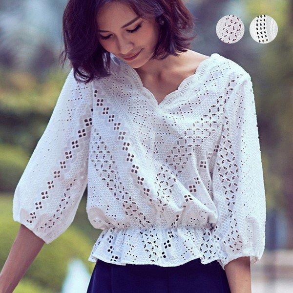 正式的 ブラウス レディース Vネック レースブラウス フォーマルブラウス 無地 カットソー 夏 レーストップス 半袖 レディース ブラウス フォーマル レースブラウス カットソー シャツ ブラウス