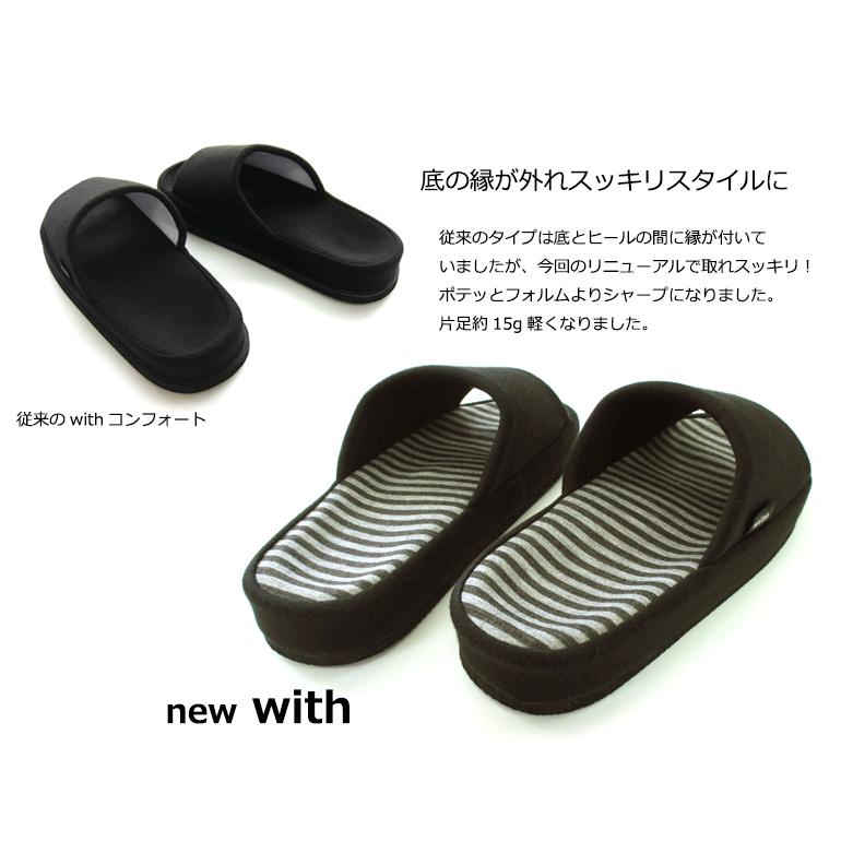 通常価格より660円おトク スリッパ おしゃれ 来客用 ルームシューズ 冬 室内 セット レディース メンズ withウィズ選べる4足セットコンフォートスリッパ