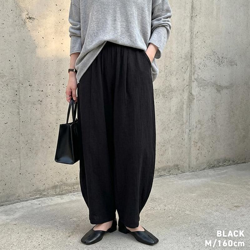 ワイドパンツ 綿 コクーンパンツ レディース 涼しい パンツ サルエル
