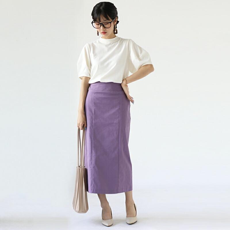 バックスリット タイトスカート ハイウエスト Iライン スカート