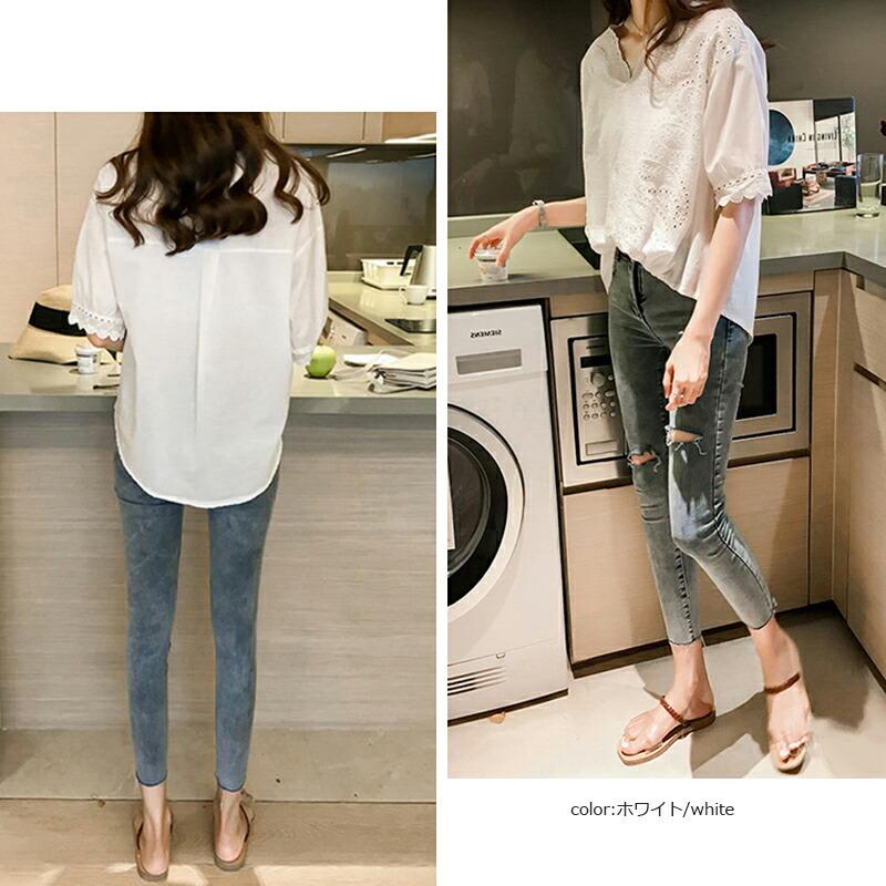 レディーストップス スカラップレース カシュクール ブラウス M L 半袖 綿 ポリエステル カジュアル 上品 可愛い ママコーデ Sa6359 Cocomomo レディースファッション 通販 Yahoo ショッピング