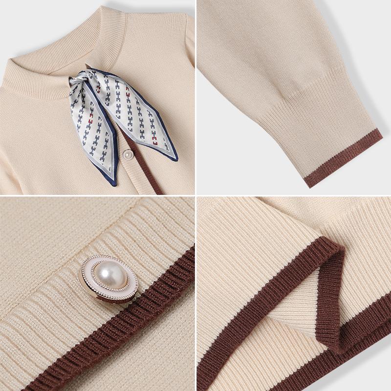 TO BE CHIC 首元華やか リボン スカーフ風 ニット アンサンブル ELEGANT PREMIUM（SWISS MILITARY HANOWA） ニット スカーフ ビッグ