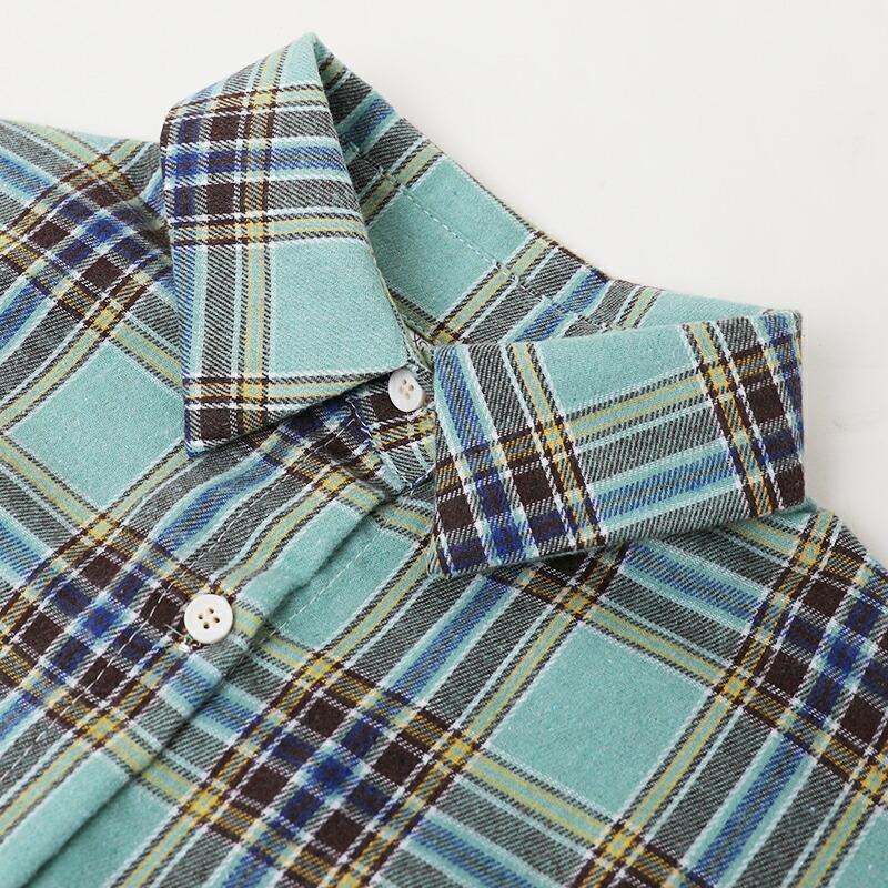 コットン チェックシャツ チェック柄 シャツ レディース 長袖 襟付き