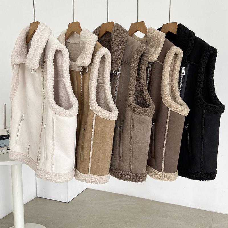ベスト レディース ボア ボアベスト 裏起毛 ムートンベスト アウター