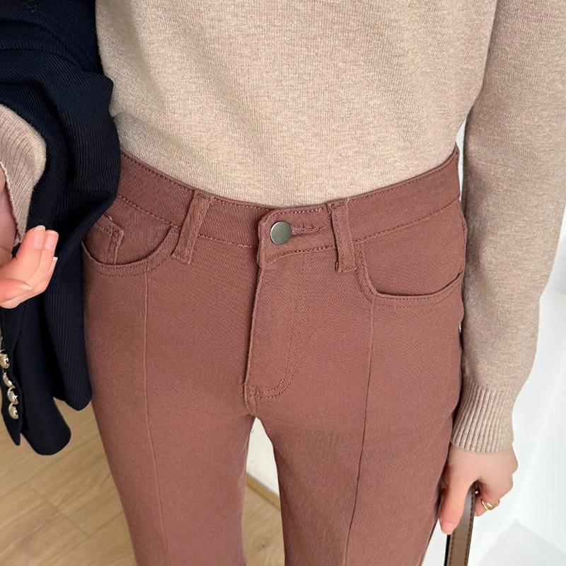 裏起毛 デニムパンツ レディース ロング フレアパンツ カジュアル 秋冬