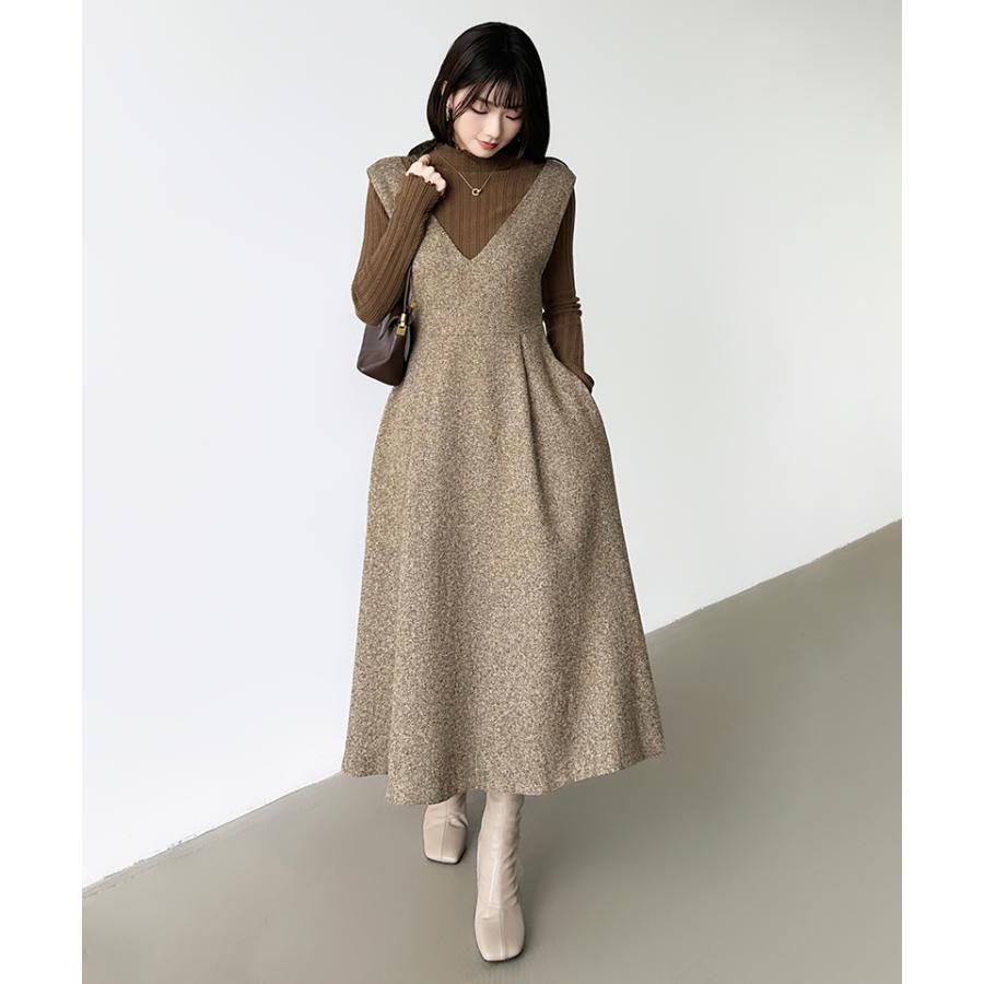 FLAIR ジャンパースカート ワンピース レディース ロング ジャンスカ