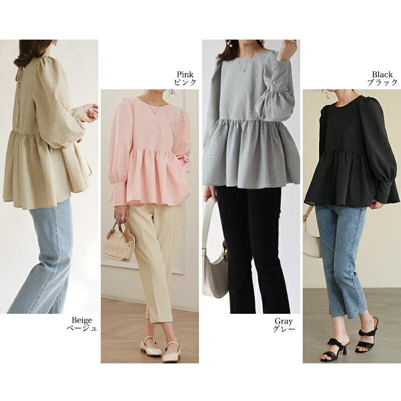 FLAIR ブラウス ペプラム トップス 長袖 レディース チュニック FLAIR ブラウス ペプラム トップス 長袖 レディース チュニック