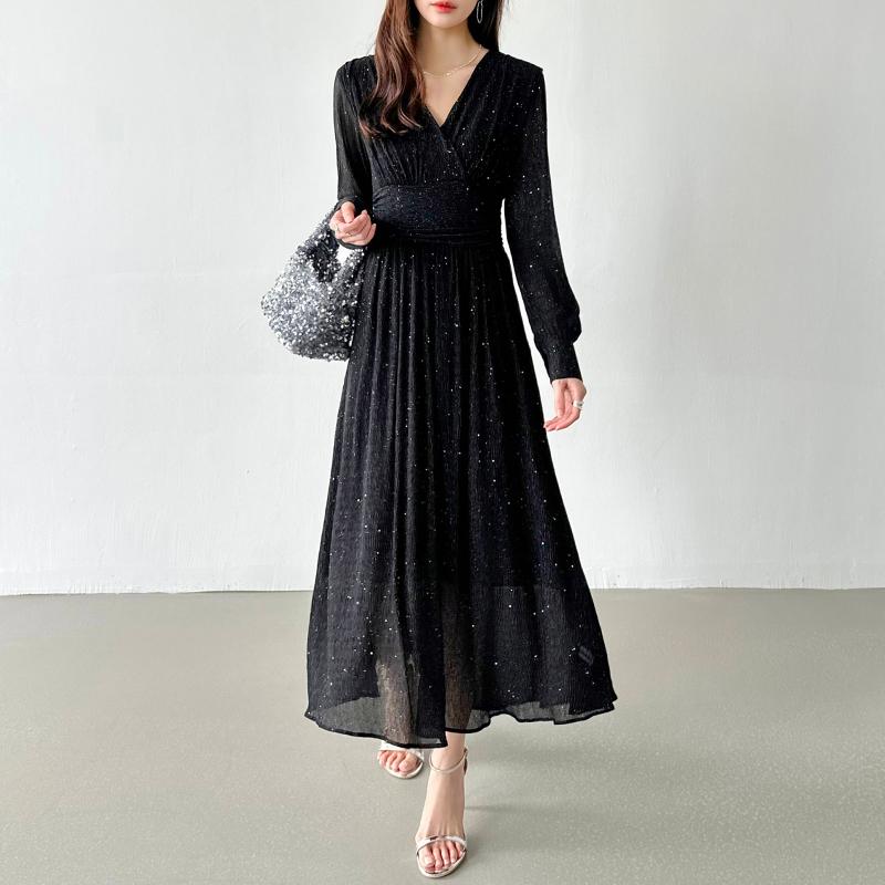 パーティードレス カシュクール Vネック ワンピース ドレス パーティー