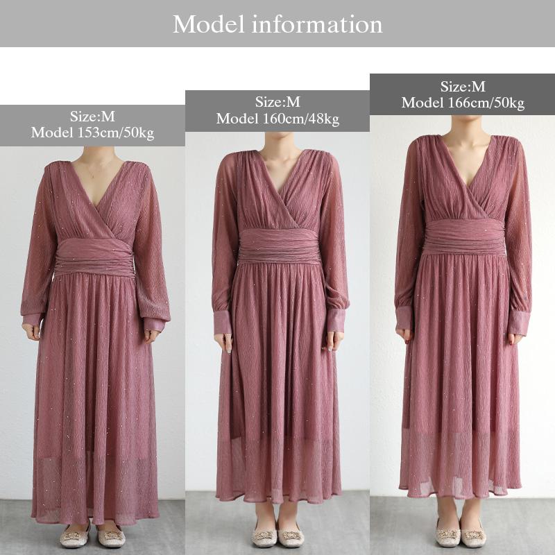 JOVANI☆ベージュピンクVネック 長袖 パーティードレス パーティードレス カシュクール Vネック ワンピース ドレス パーティー