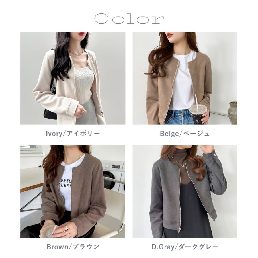 ブルゾン レディース ノーカラージャケット 秋 冬 ノーカラーブルゾン アウター ジャケット ノーカラー カジュアル 長袖 羽織 上着 きれいめ ゆったり シン