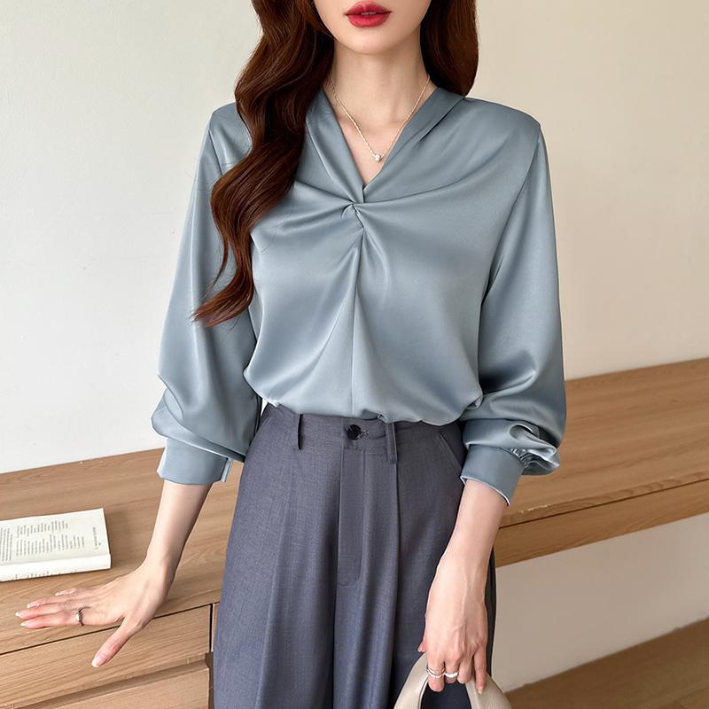 SHIFFON（シフォン） ブラウス レディース オフィス 長袖 おしゃれ v