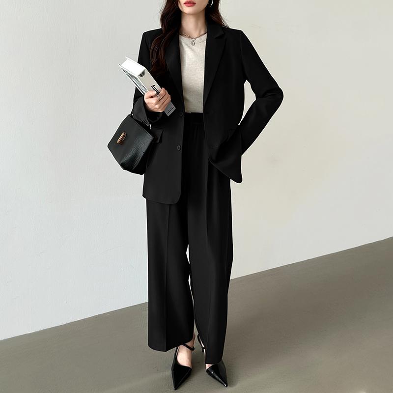パンツスーツセット テーラードジャケット ワイドパンツ レディース