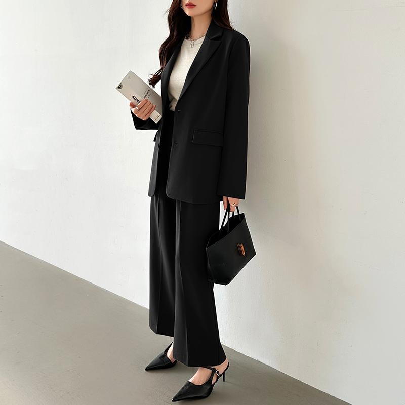 パンツスーツセット テーラードジャケット ワイドパンツ レディース