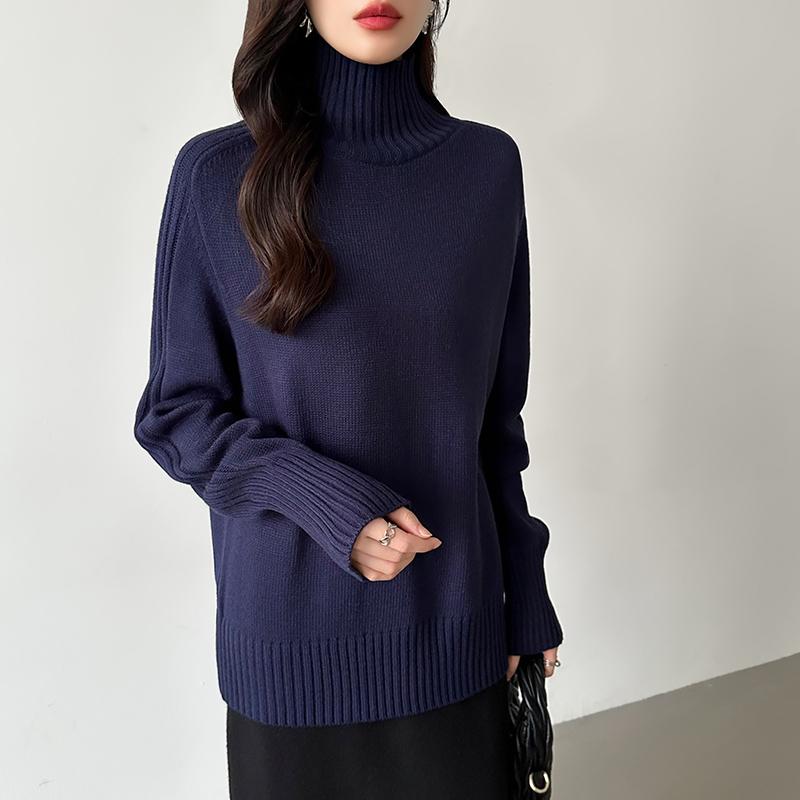 COCOMOMO セーター レディース ハイネック ニット 長袖 リブニット