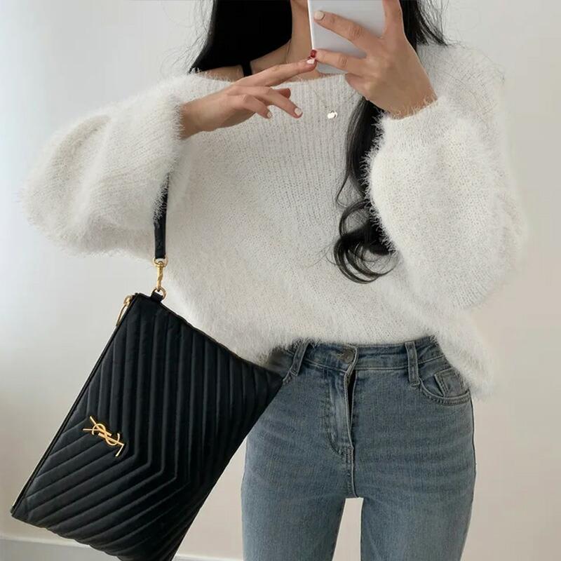 COCOMOMO シャギーニット ふわふわ ニット フェザーヤーン オフショル