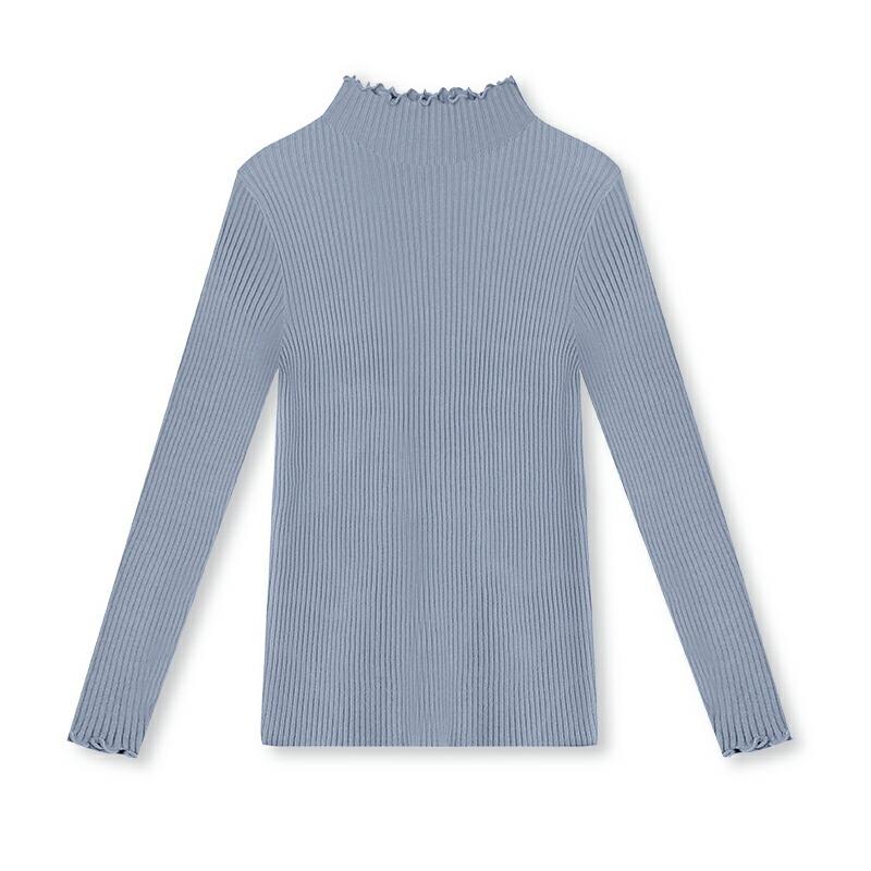 COCOMOMO ニット メロウ フリル ハイネック リブニット メロウフリル