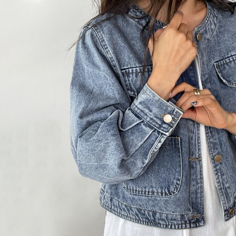 COCOMOMO ノーカラーデニムジャケット デニムジャケット Gジャン