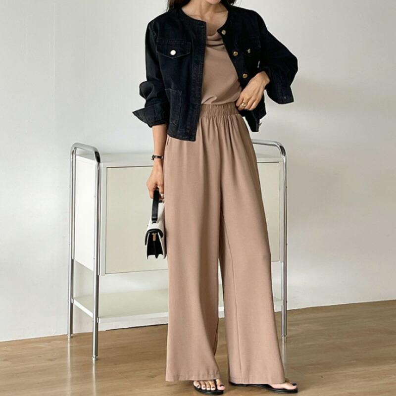 COCOMOMO デニムジャケット レディース ノーカラー ジャケット Gジャン