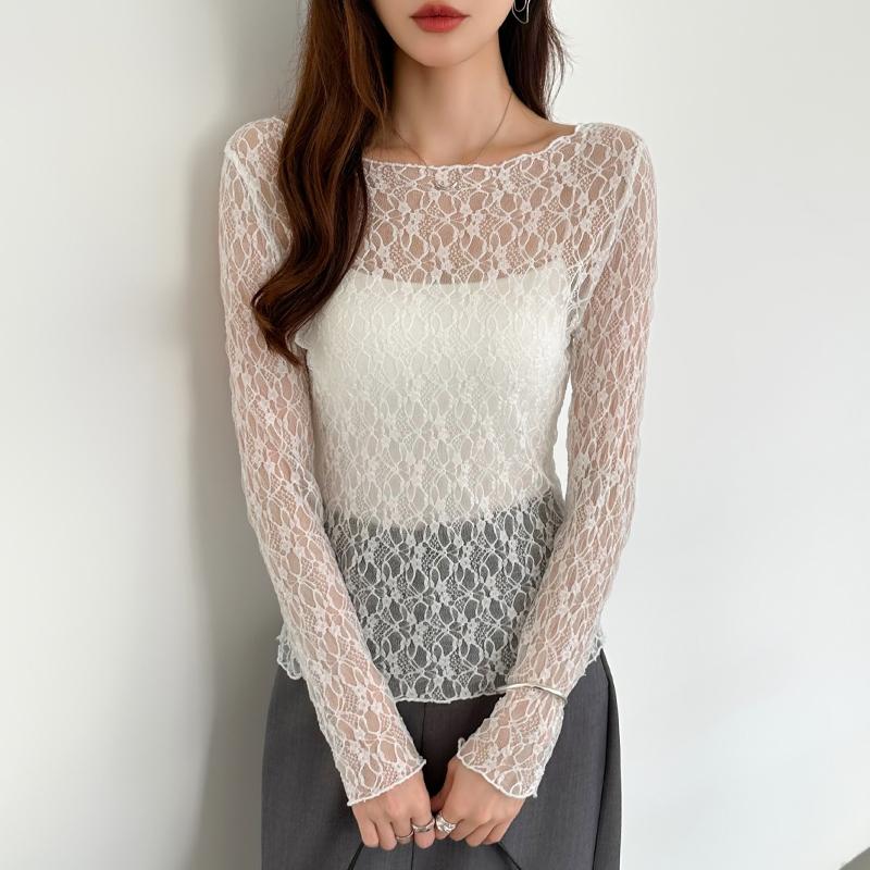 cccmalie シーマリー レースシアー長袖カットソー フリー cccmalie