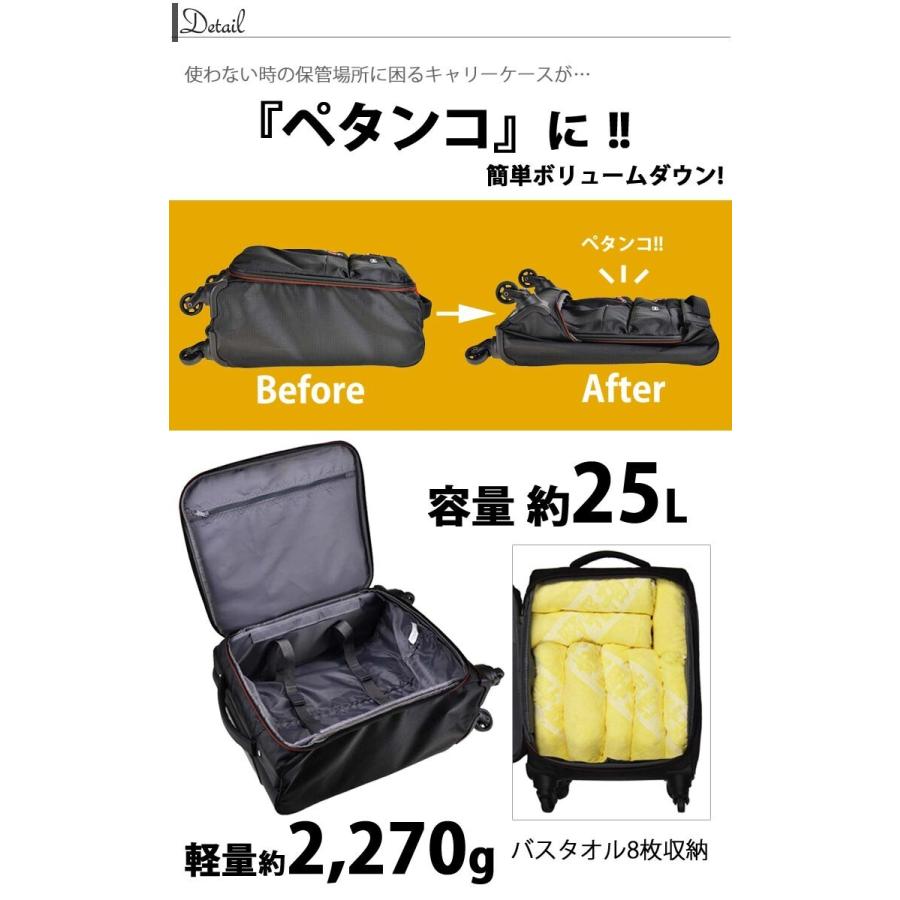 コンパクトに収納＜レジェンド＞折りたたみ可能 キャリーケースSの画像