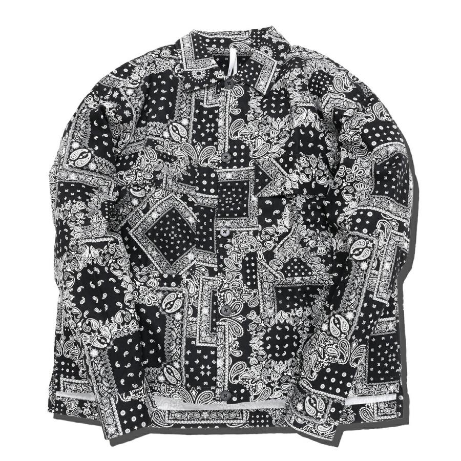 ペイズリー 柄 ビッグポケット バンダナ柄 ゆる メンズカバーオール