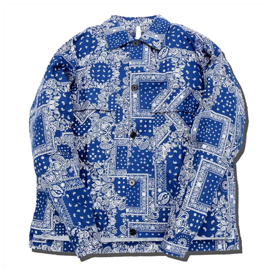 ペイズリー 柄 ビッグポケット バンダナ柄 ゆる メンズカバーオール