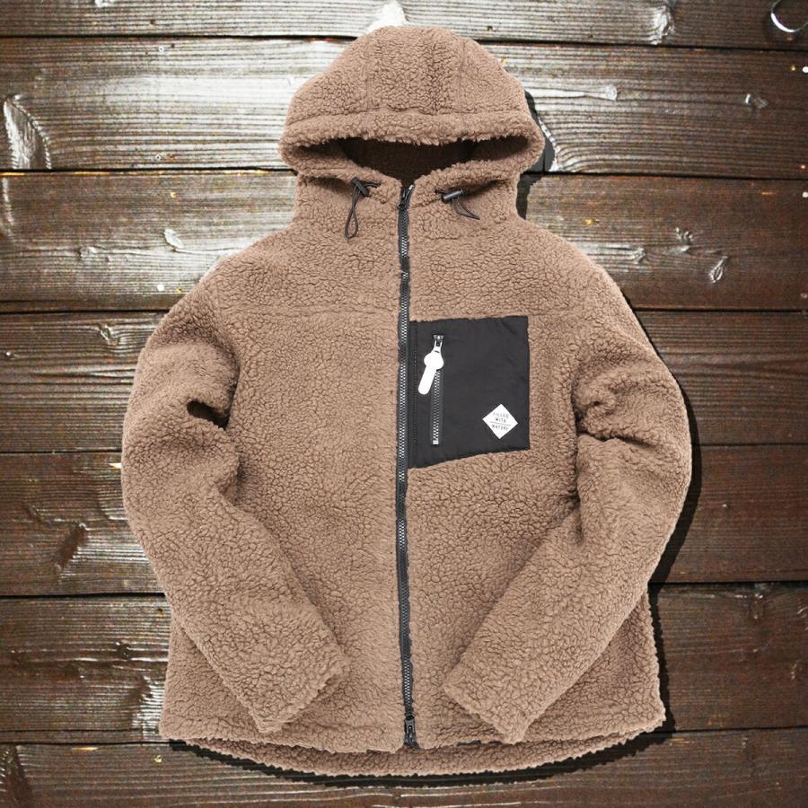 シープボア フード パーカー ジャケット ブルゾン : デニム