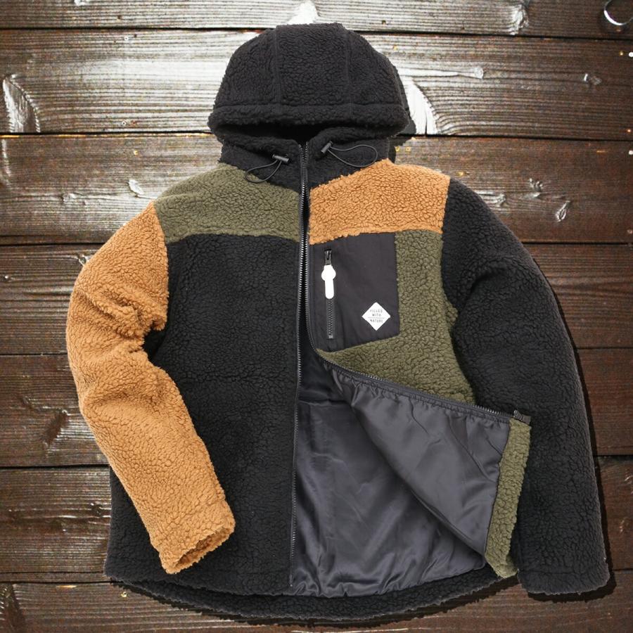 シープボア フード パーカー ジャケット ブルゾン : デニム