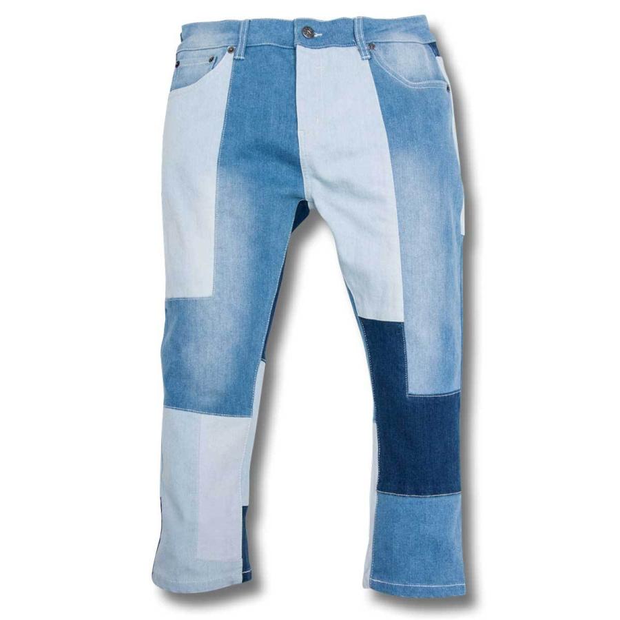 セットアップ クロップドジャケット パンツ デニム パッチワーク セットアップ クロップドジャケット パンツ デニム パッチワーク