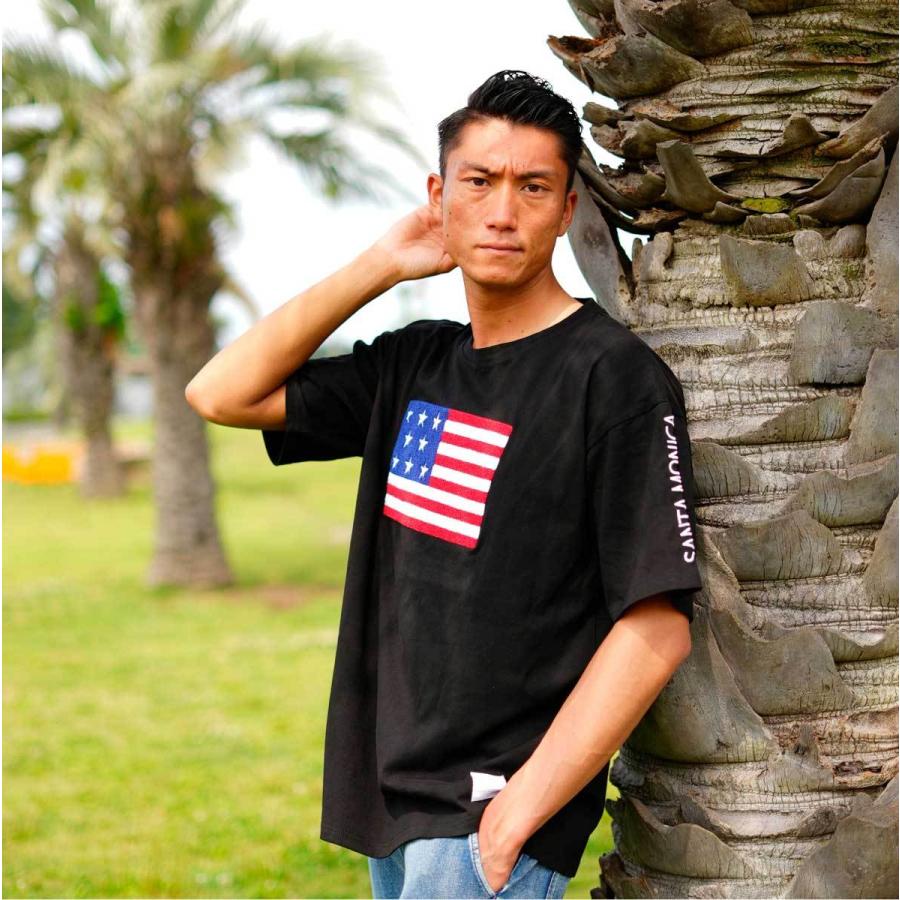 サガラ星条旗BIGTシャツ＆カットデニムパンツ セットアップ 上下セット