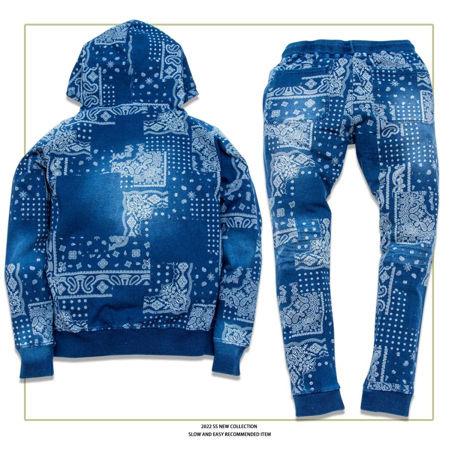 ジャージ 上下 セットアップメンズ スウェット上下セット バンダナ柄