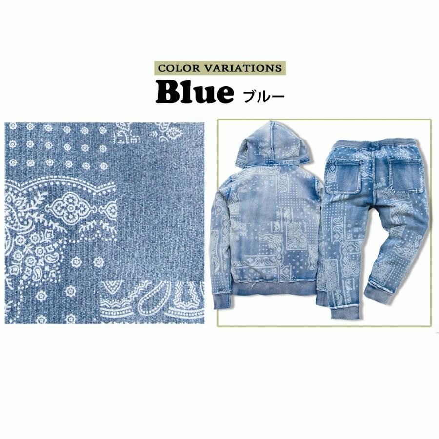 バンダナ柄 カットデニム クロップドパンツ セットアップ 春夏 バンダナ柄 カットデニム クロップドパンツ セットアップ 春夏