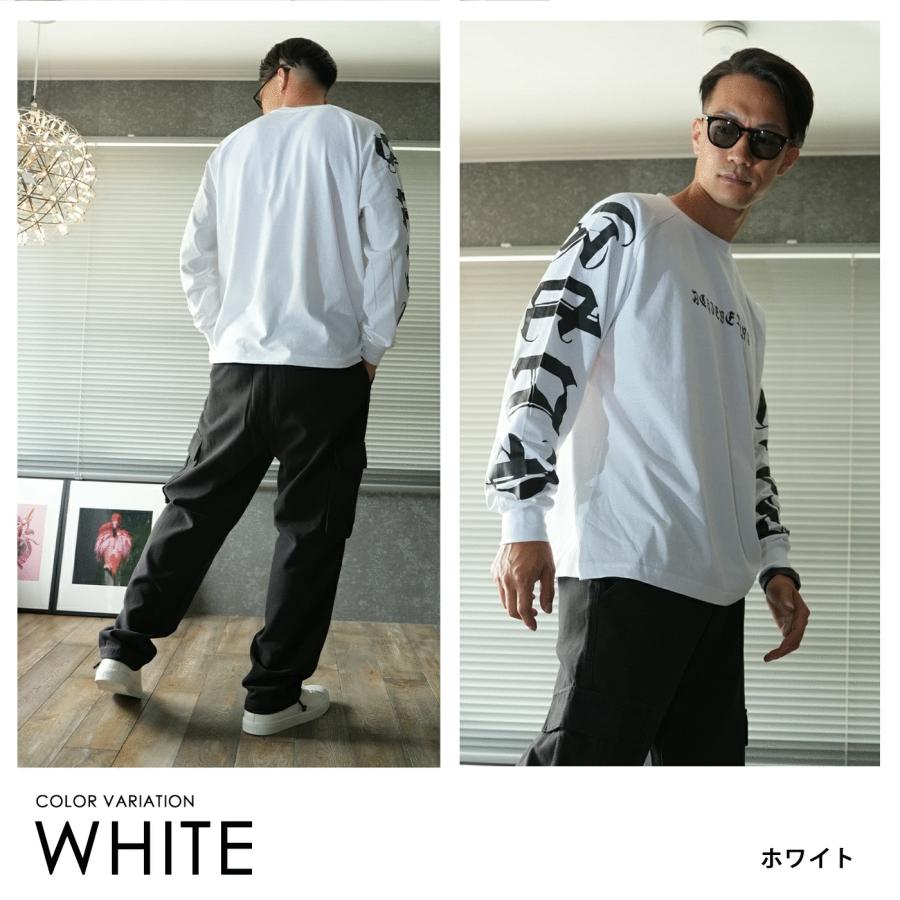 メンズ長袖Tシャツ 袖ロゴ 切り替え BIG ロンT プリント 長袖 Tシャツ