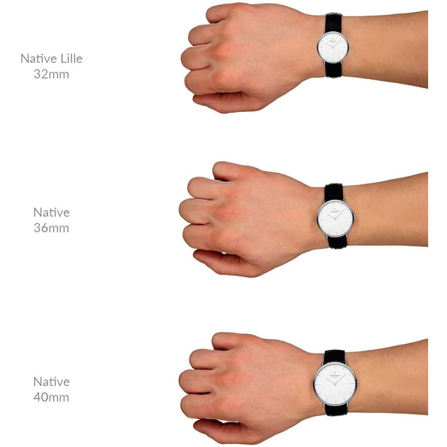 Nordgreen ノードグリーン Nativeメンズのローズゴールド 北欧 デザイン腕時計とホワイトダイヤル40mm ネイビーレザ｜slow-lifes｜08
