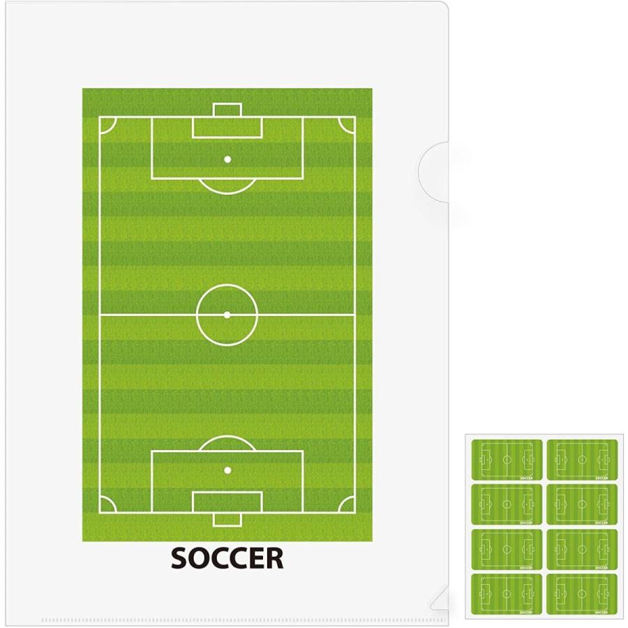 ギフト サッカーコート柄 クリアファイル5枚 シール5枚セット プライム Materialworldblog Com