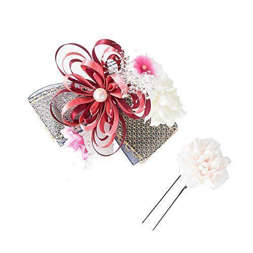 お得用 髪飾り 成人式 着物 リボン 玉飾り コーム 結婚式 和装 着物 日本製 Watmosphere ワトモスフィア 21w121 赤 クリアランス買い Www Superavila Com