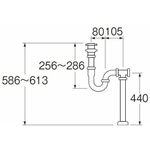 SANEI　洗面用S・P兼用トラップ　パイプ径38mm　H7010-38